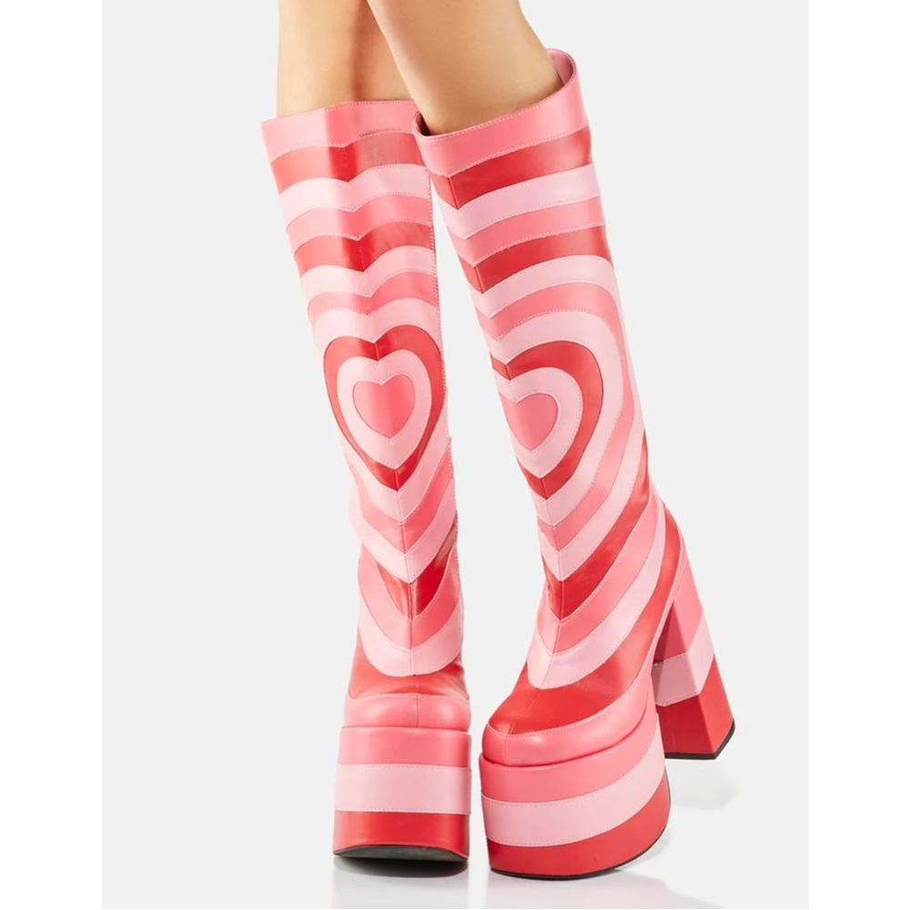The Powerpuff Girls heart theme Knee High Platform Boots💗